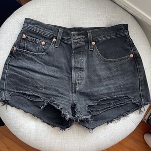 Levi’s distressed denim shorts